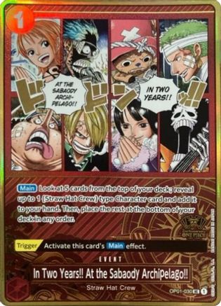 In Two Years!! At the Sabaody Archipelago!! (One Piece Japanese Version 2nd Anniversary Set) (OP01-030)  [One Piece Promotion Cards] Foil